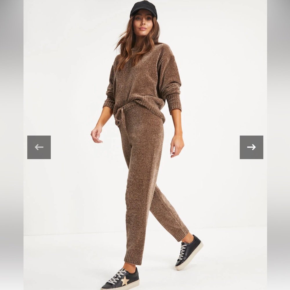 Vici RAINY DAY GLAM CHENILLE Lounge PANTS - MOCHA size S